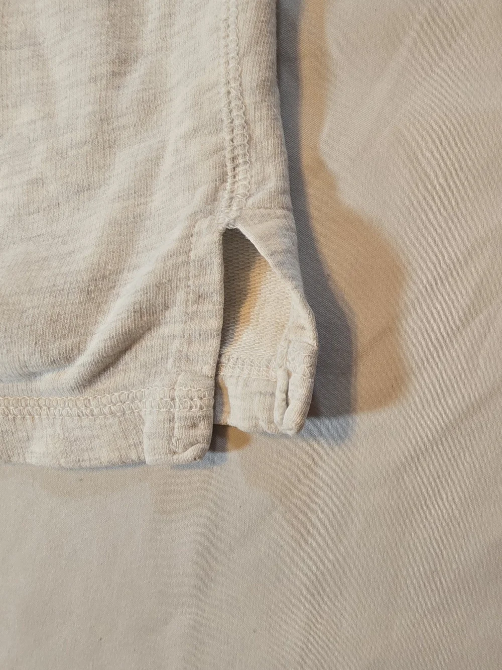 Banana Republic Men's Cream Henley Logo Long-Sleeve Shirt